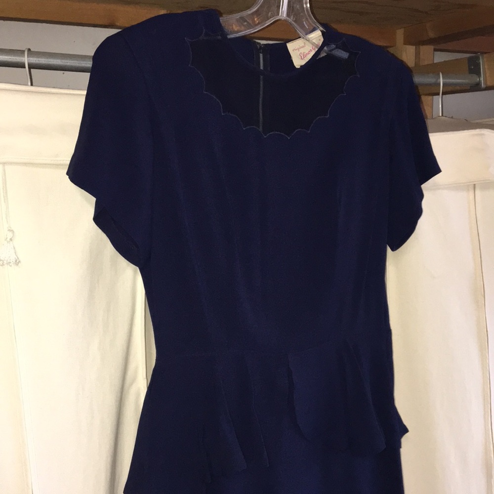 Vintage 40s navy peplum dress